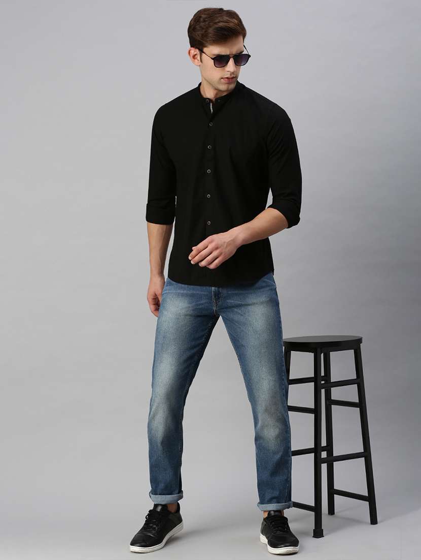 mens solid casual shirt - 19963569 - Standard Image - 3