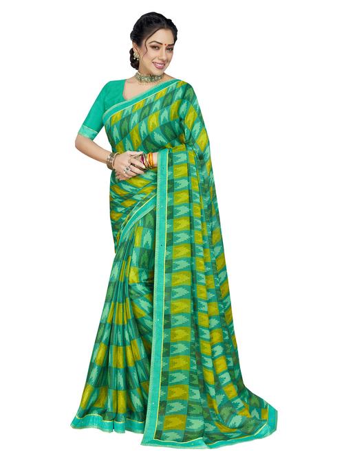 printed saree with blouse piece - 19963694 - Standard Image - 0
