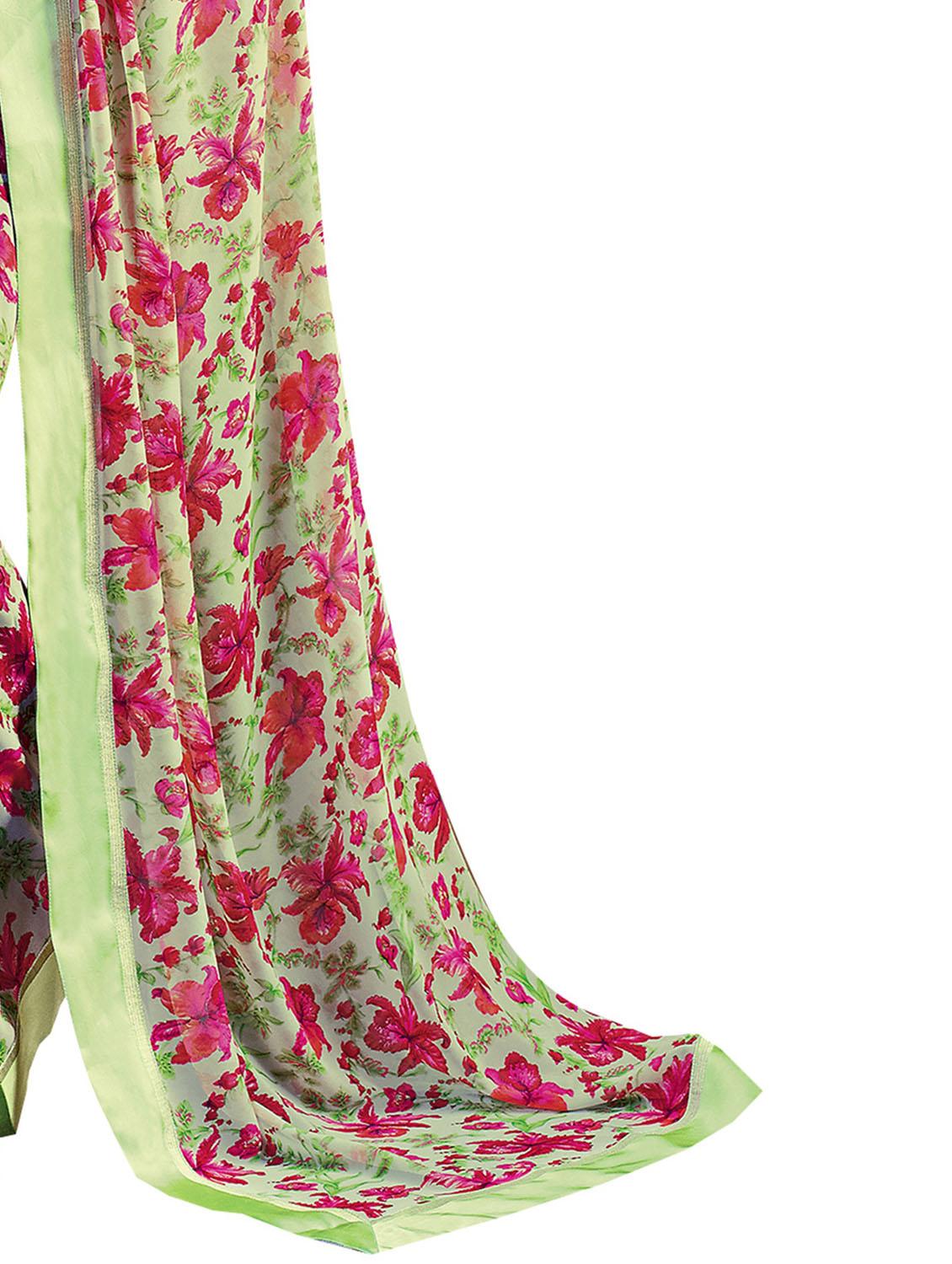 printed woven saree with blouse - 19963705 - Standard Image - 3