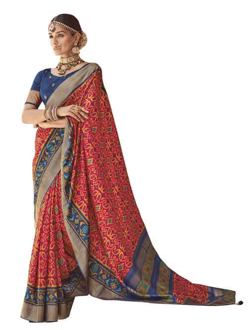 printed woven saree with blouse - 19963712 - Standard Image - 0