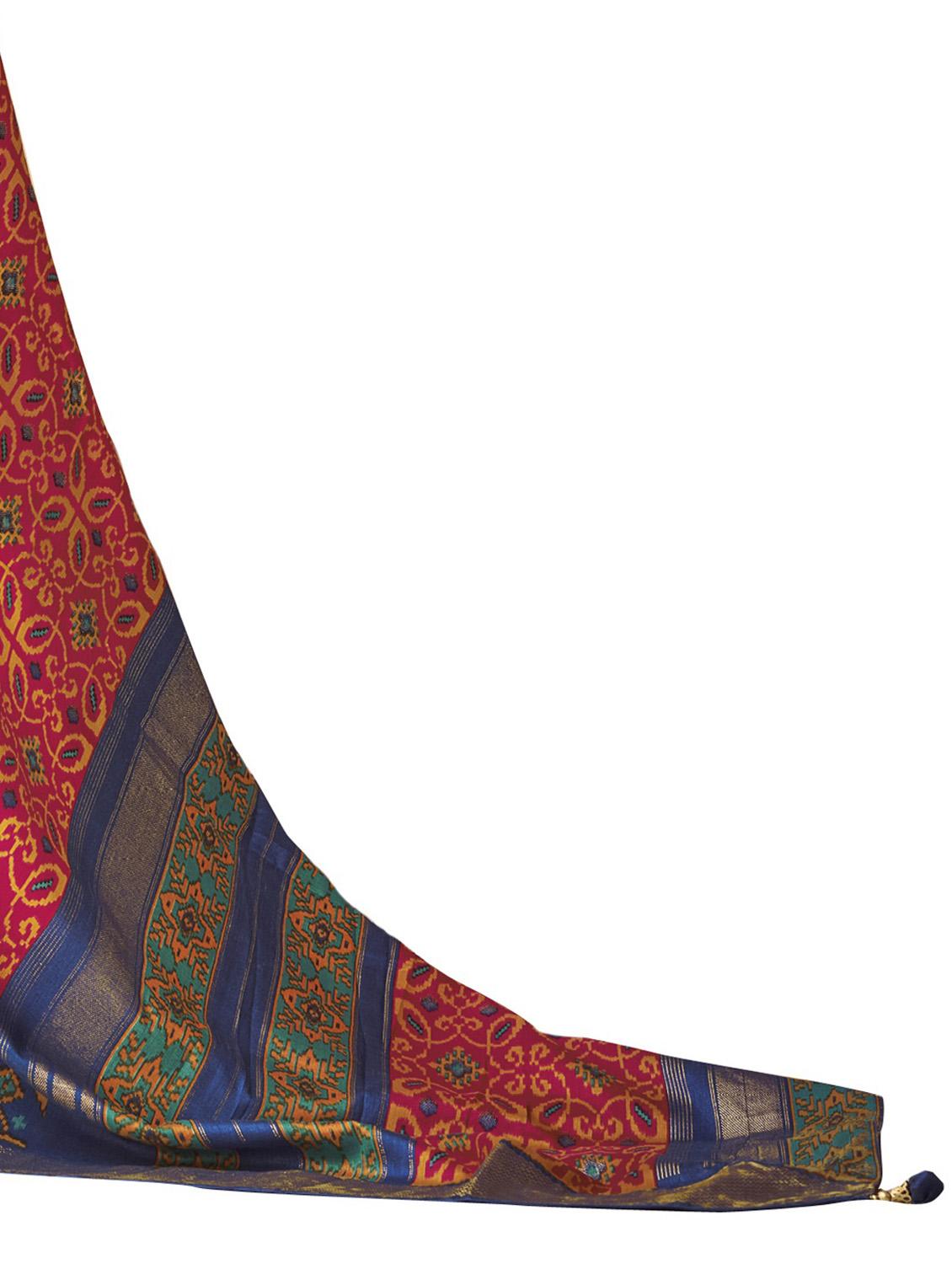 printed woven saree with blouse - 19963712 - Standard Image - 3