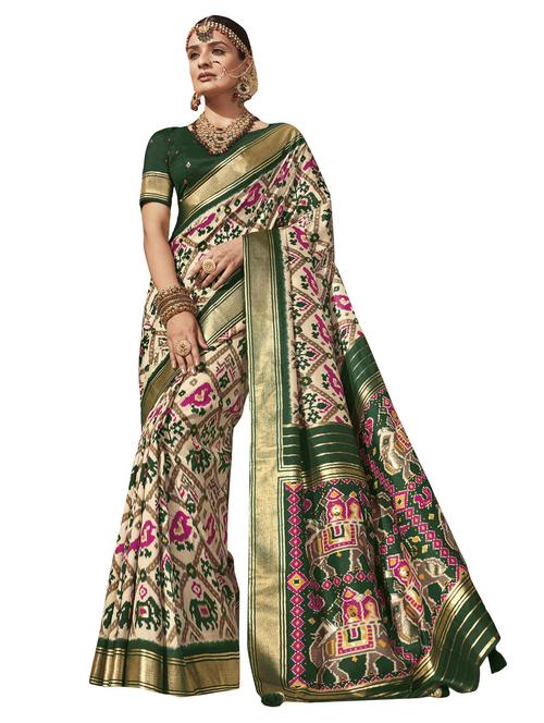 printed woven saree with blouse - 19963715 - Standard Image - 0