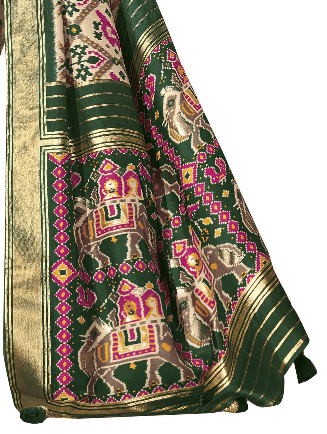 printed woven saree with blouse - 19963715 - Standard Image - 3