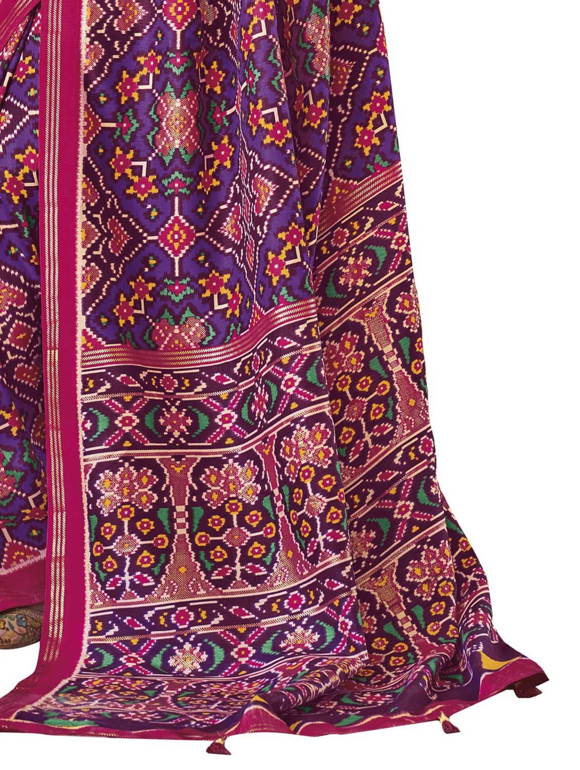 printed woven saree with blouse - 19963716 - Standard Image - 3