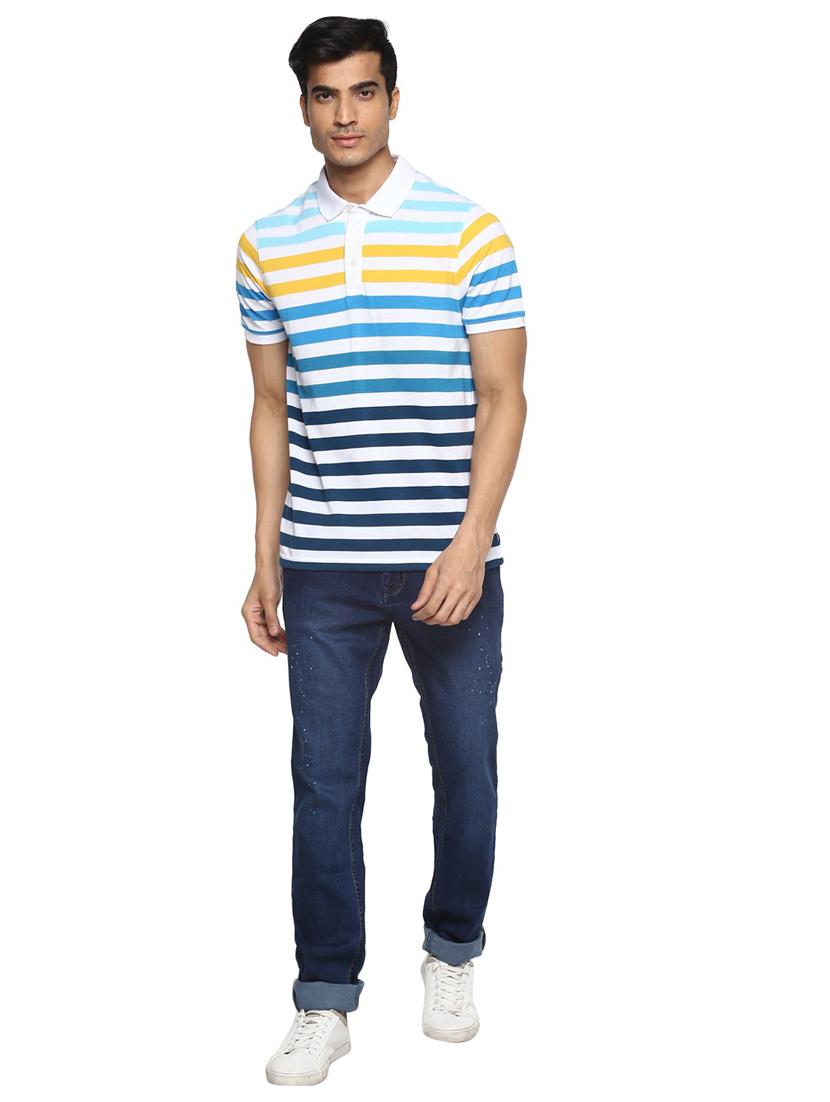 men striped cotton polo t-shirt - 19964001 - Standard Image - 3