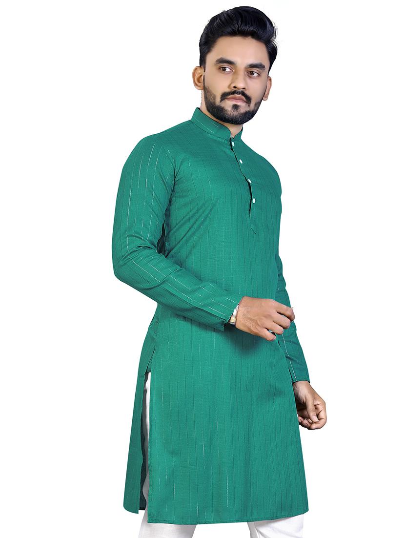 mandarin neck solid long kurta - 19964158 - Zoom Image - 0