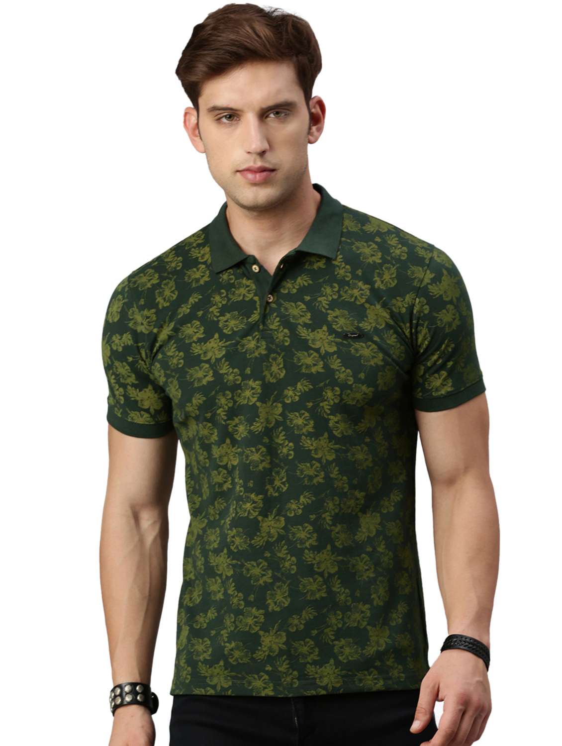 polo neck printed polo t-shirt