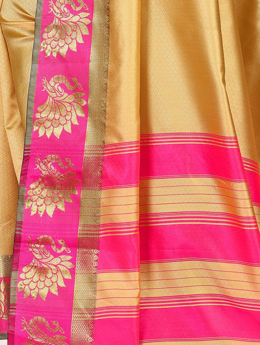 cream jacquard banarasi saree - 19967971 - Standard Image - 3