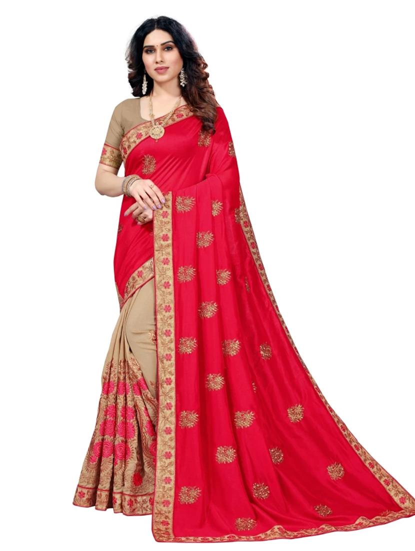 printed half and half saree with blouse - 19968043 -  Zoom Image - 0