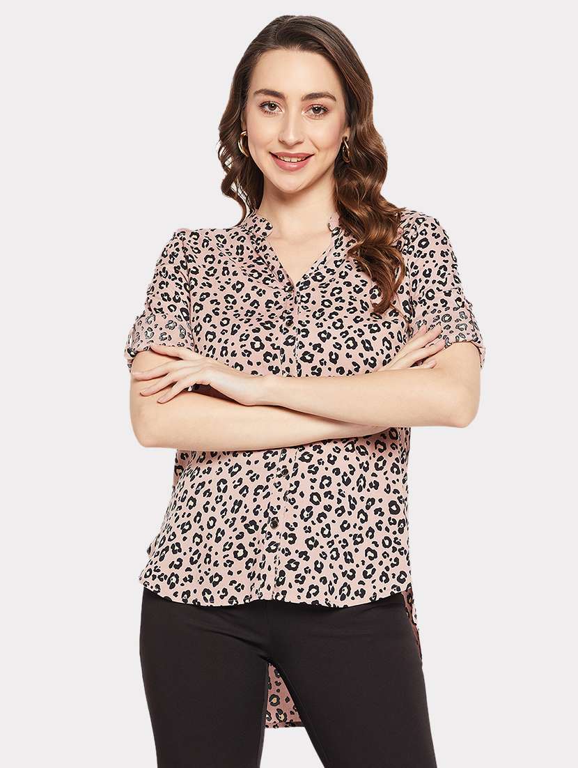 pink animal printed regular shirt - 19970251 -  Zoom Image - 0