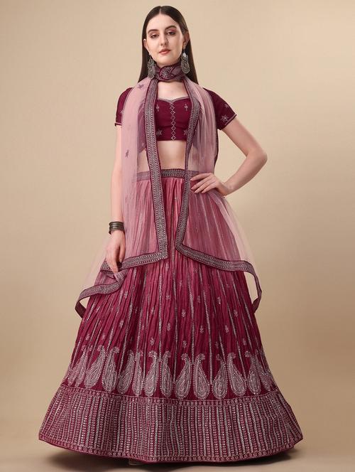 embroidered lehenga choli with dupatta set - 19970341 - Standard Image - 0