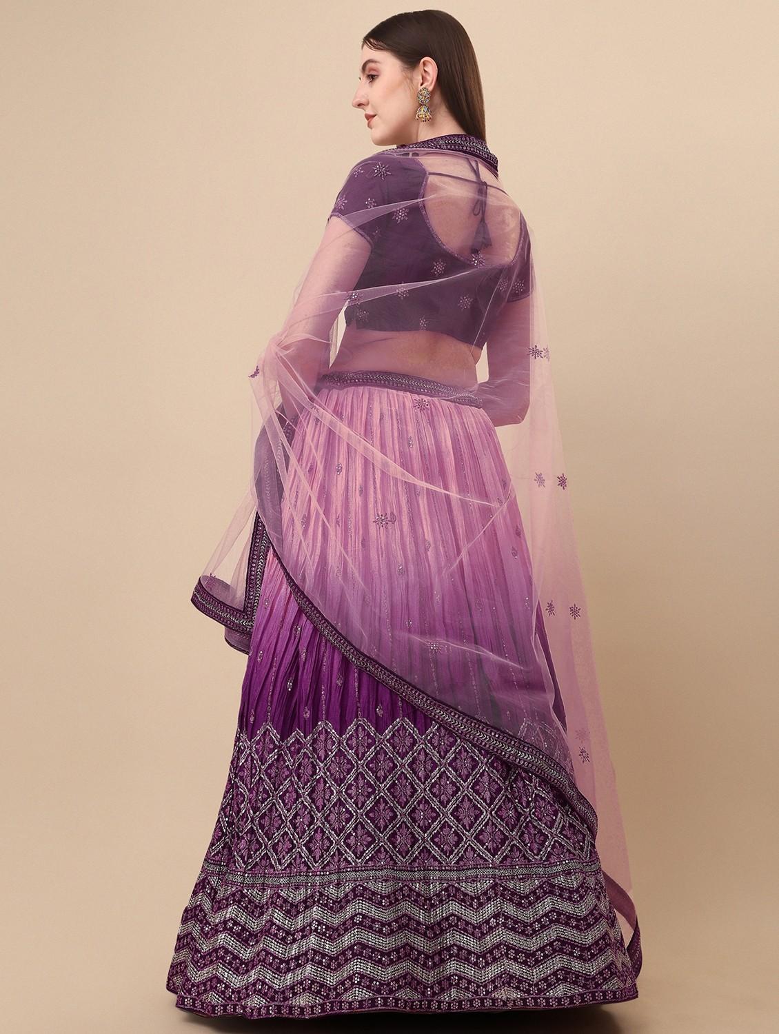 embroidered lehenga choli with dupatta set - 19970343 - Standard Image - 3