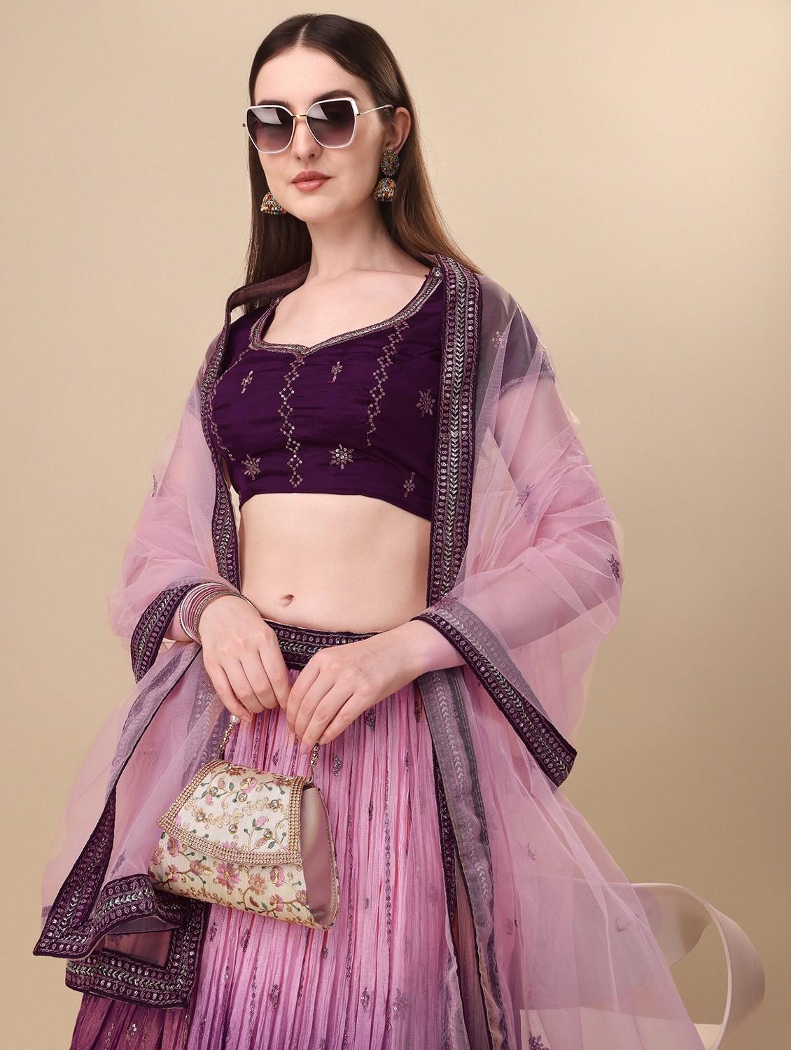 embroidered lehenga choli with dupatta set - 19970343 - Standard Image - 5