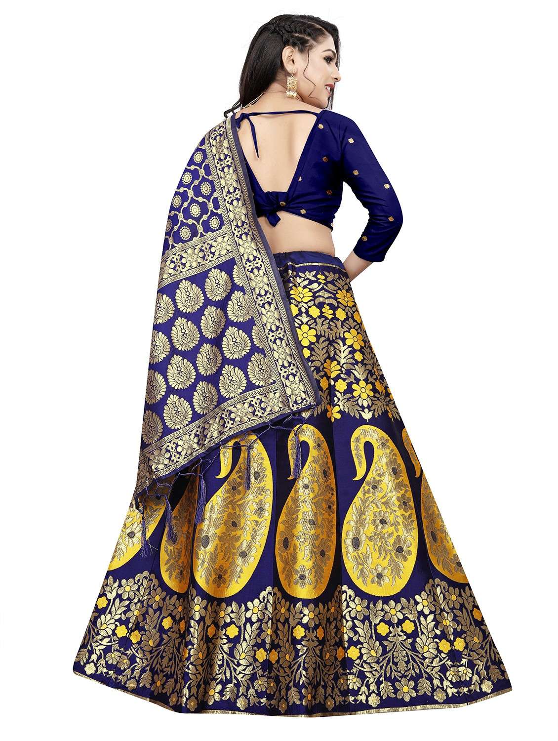banarasi lehenga choli with dupatta set - 19970369 -  Standard Image - 3