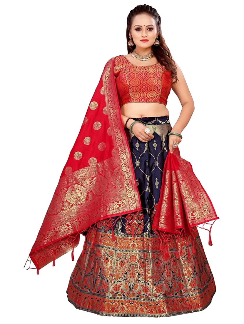 banarasi lehenga choli with dupatta set - 19970391 - Zoom Image - 0