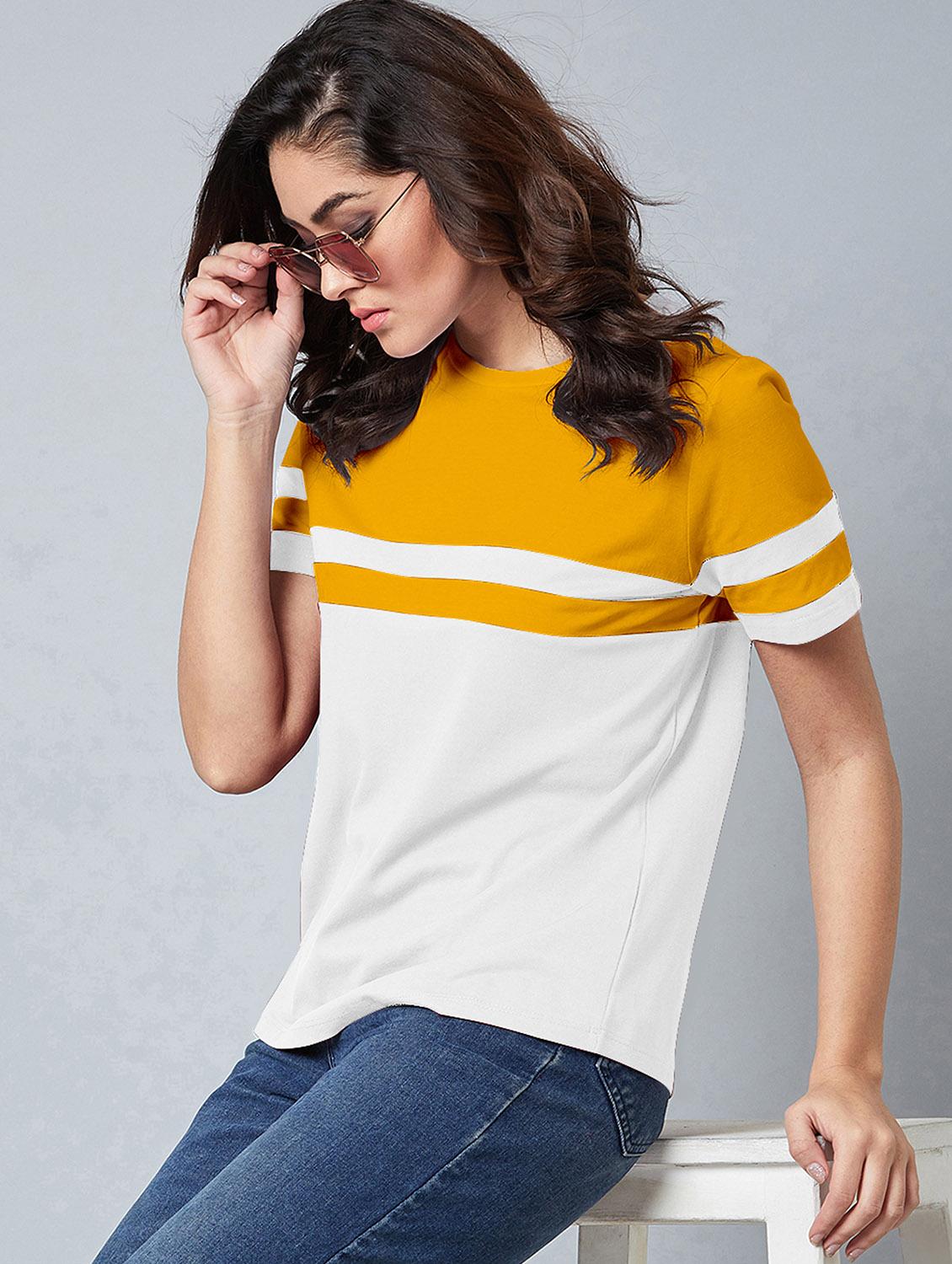 unisex color block cotton t-shirt - 19971363 - Zoom Image - 0