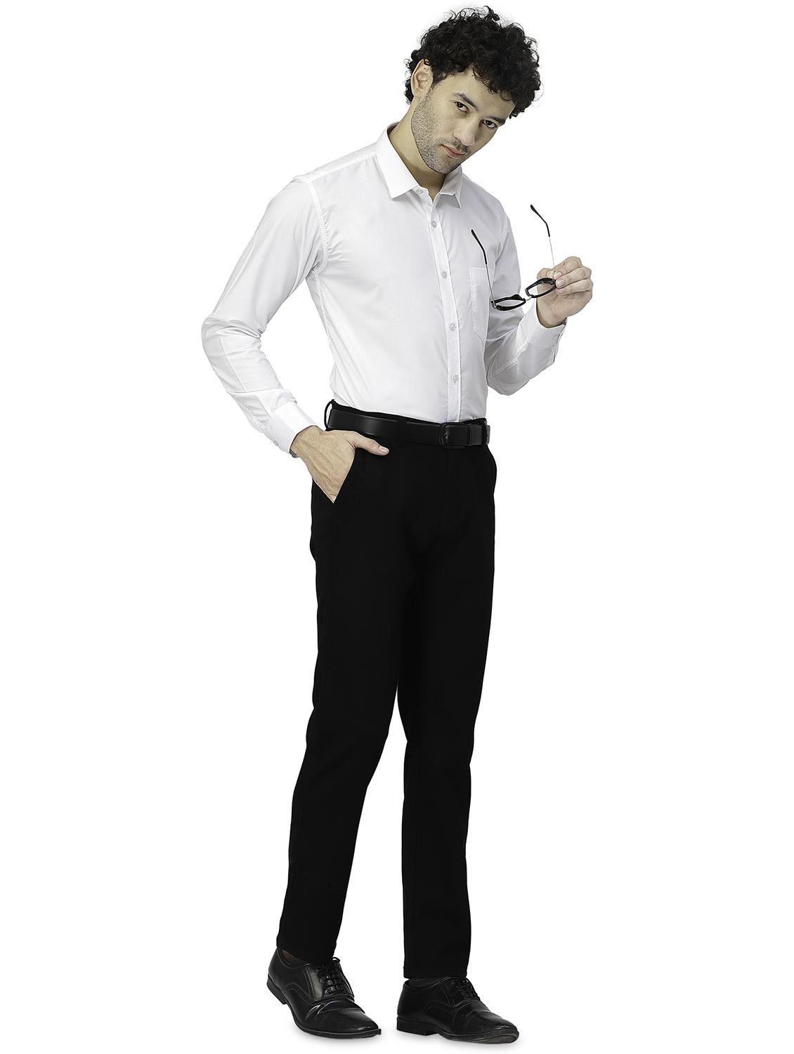 mens solids formal shirt - 19971605 - Standard Image - 3