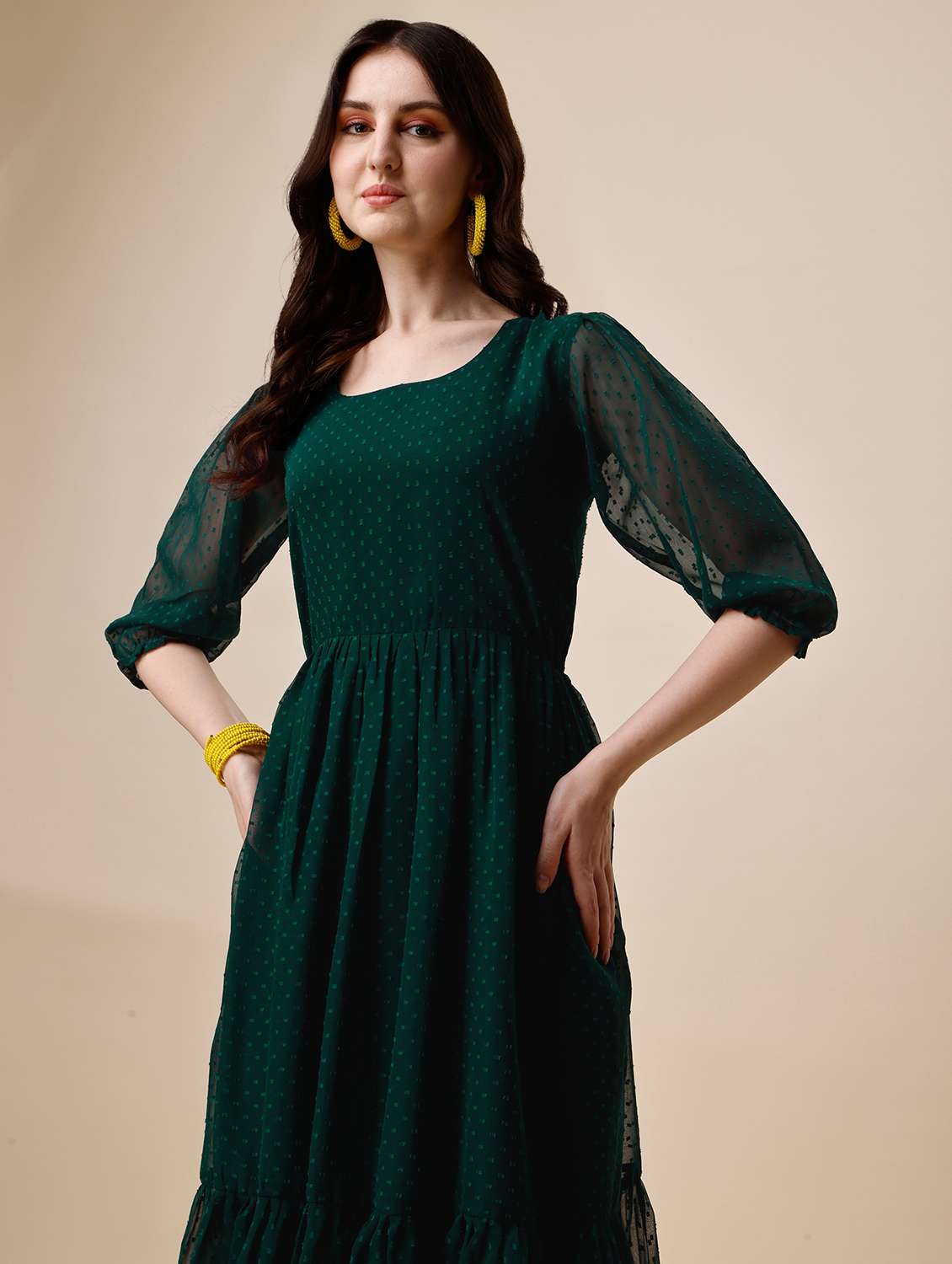women's tiered dress swiss dots dress - 19971964 - Standard Image - 5