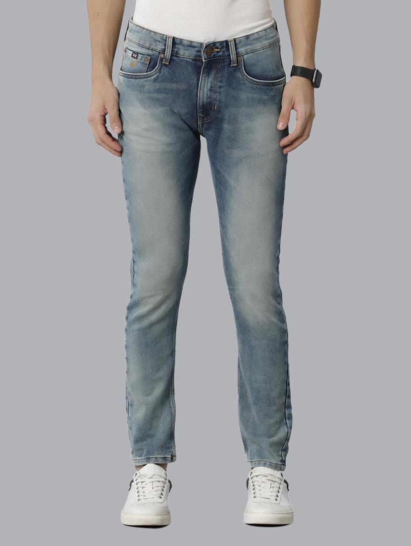 heavy washed mid rise slim fit blue jean - 19972017 -  Zoom Image - 0