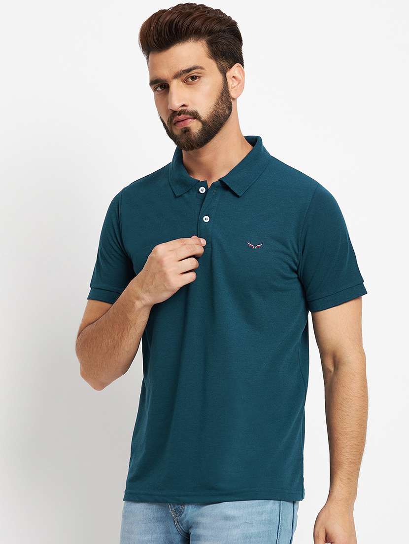 men's solid cotton polo t-shirt
