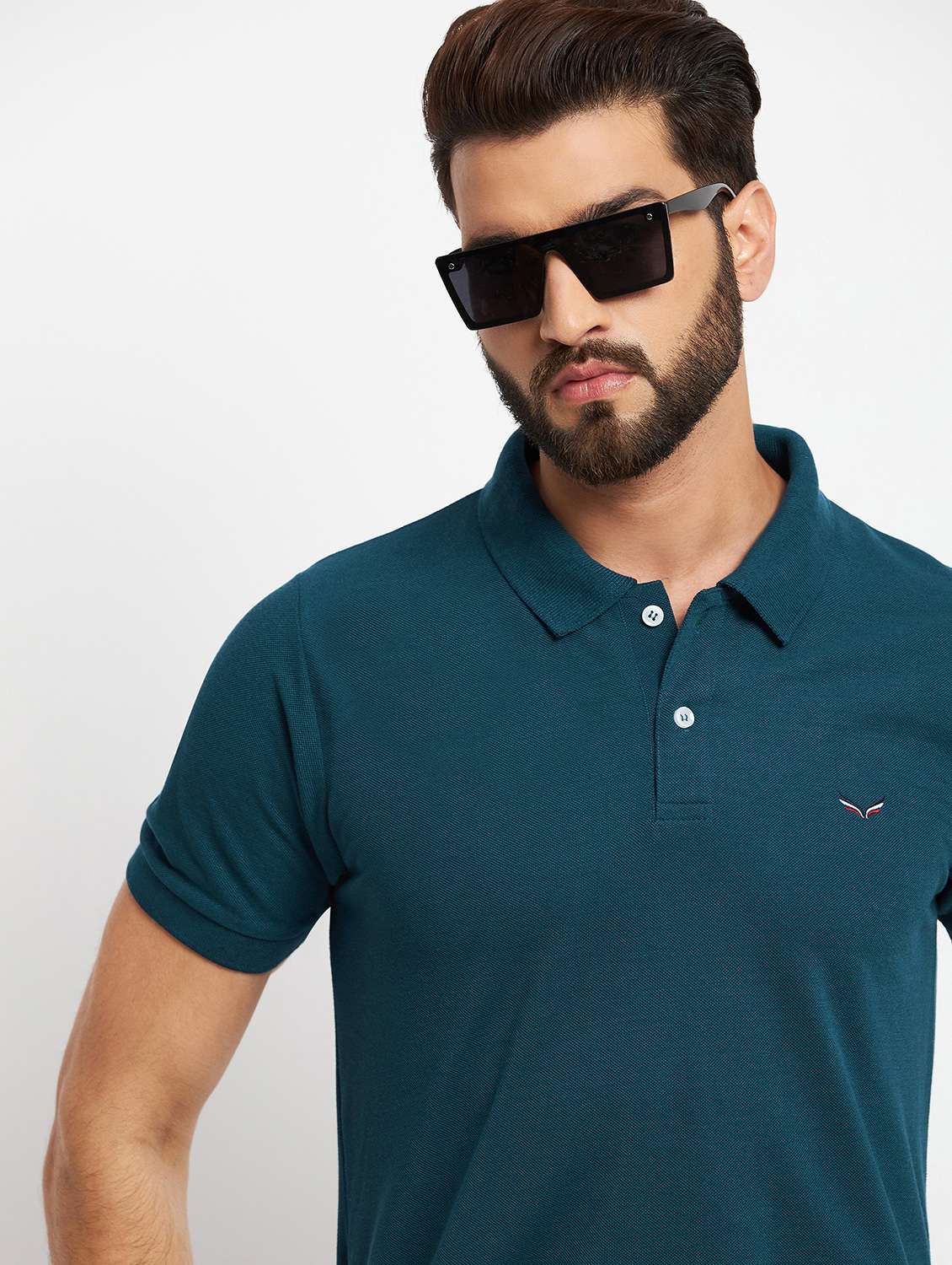 men's solid cotton polo t-shirt - 19972045 -  Standard Image - 3