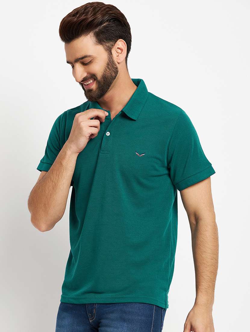 men's solid cotton polo t-shirt