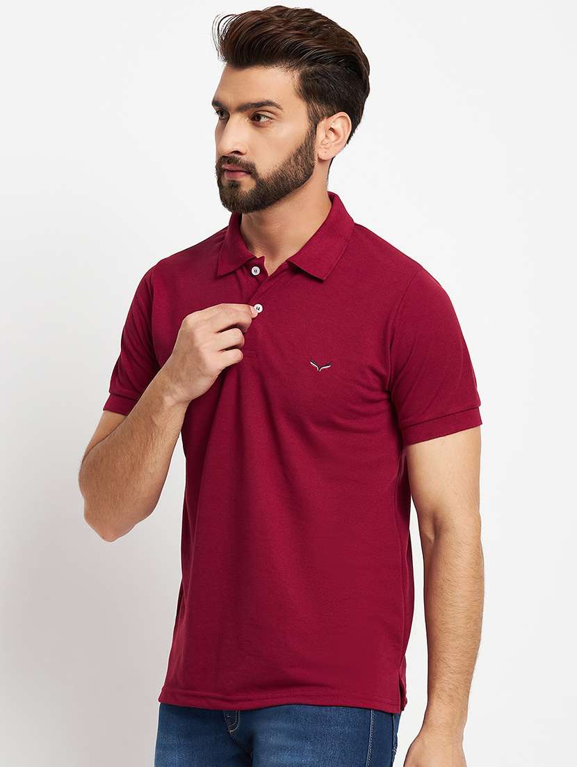 men's solid cotton polo t-shirt