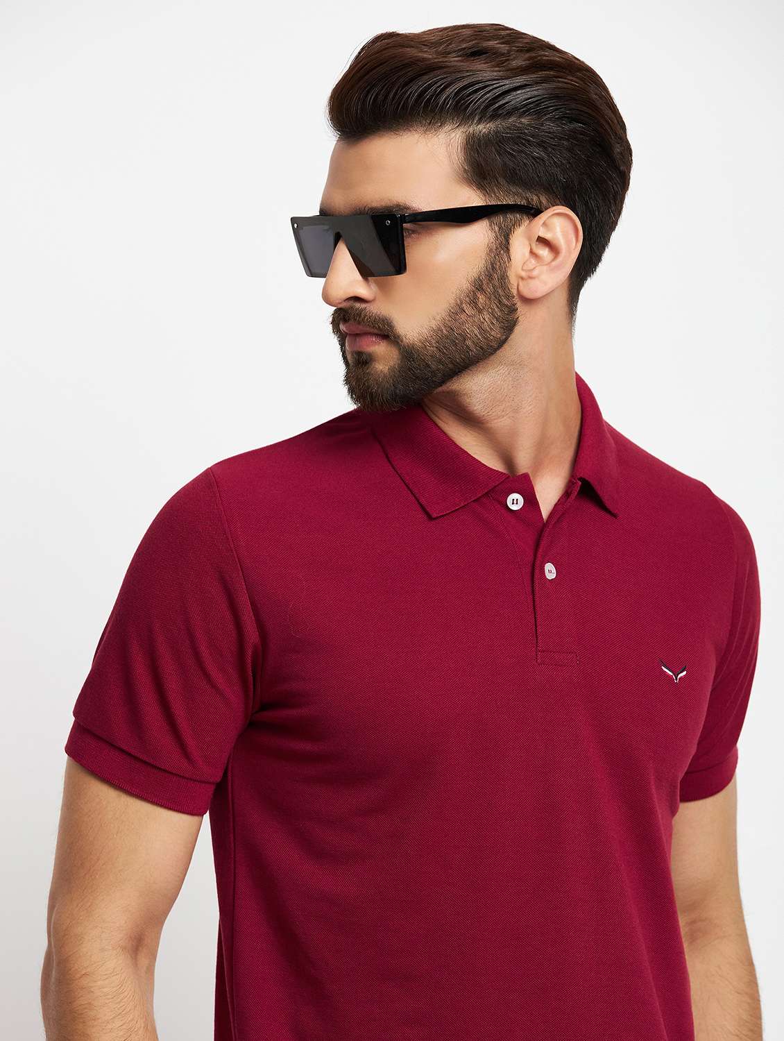 men's solid cotton polo t-shirt - 19972050 -  Standard Image - 3