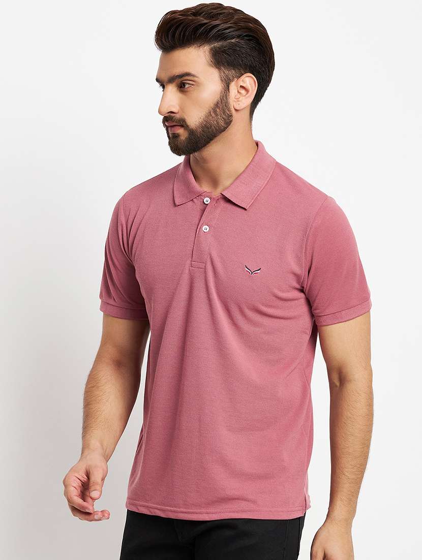 men's solid cotton polo t-shirt