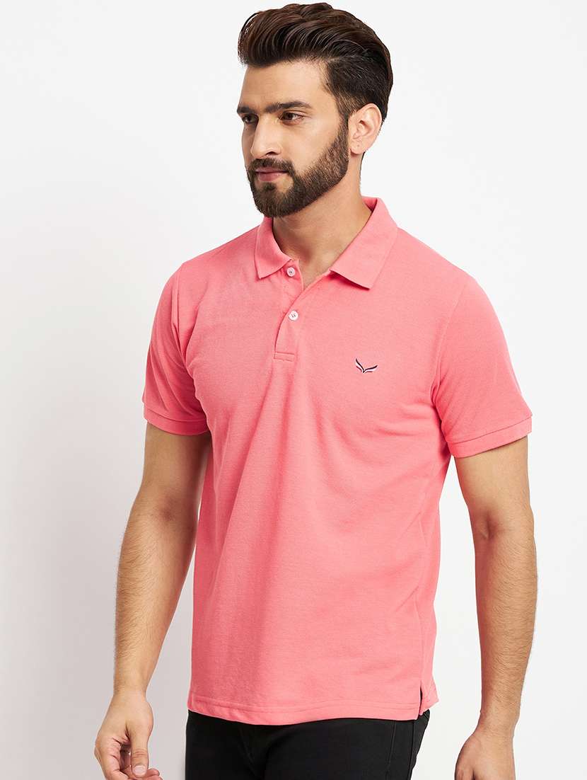 men's solid cotton polo t-shirt