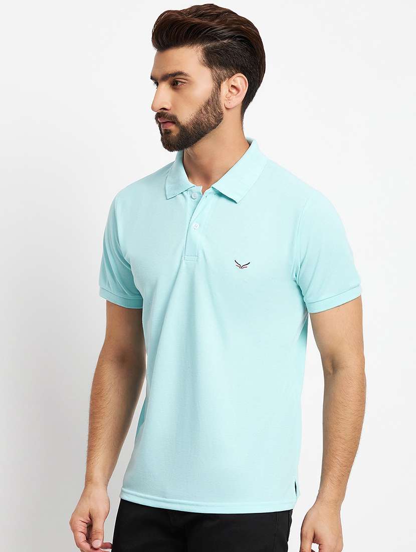 men's solid cotton polo t-shirt