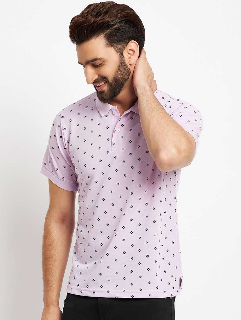 men's printed cotton polo t-shirt