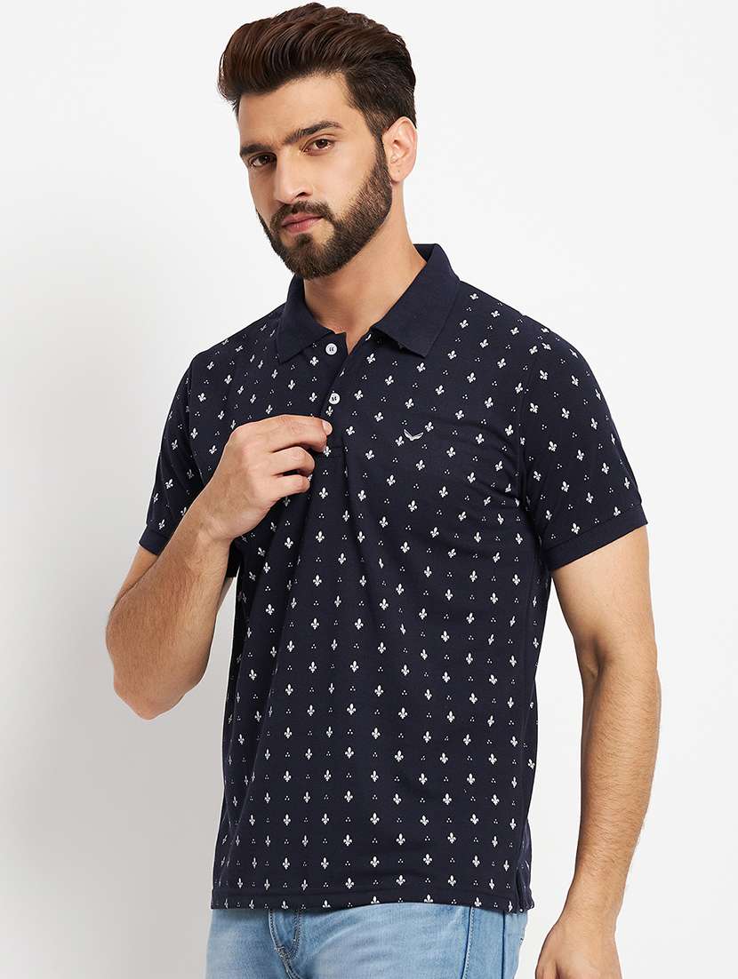men's printed cotton polo t-shirt