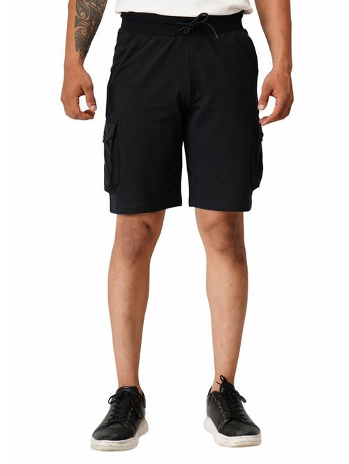 men solid cotton cargo shorts - 19974303 - Standard Image - 0
