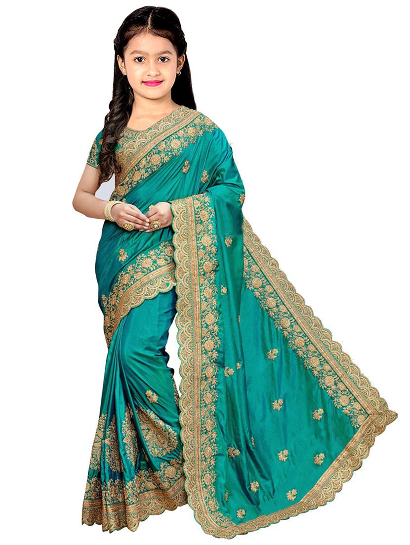 kids embroidered saree - 19974350 - Zoom Image - 0