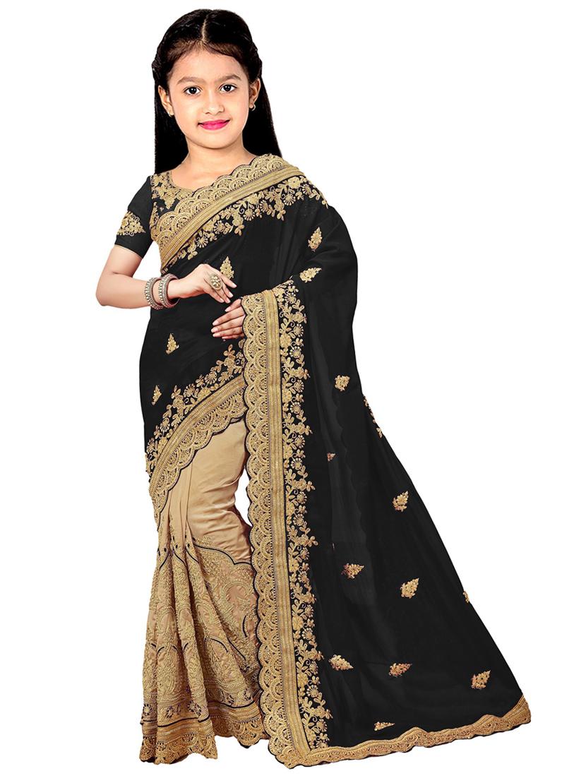 kids embroidered half and half saree - 19974363 - Zoom Image - 0