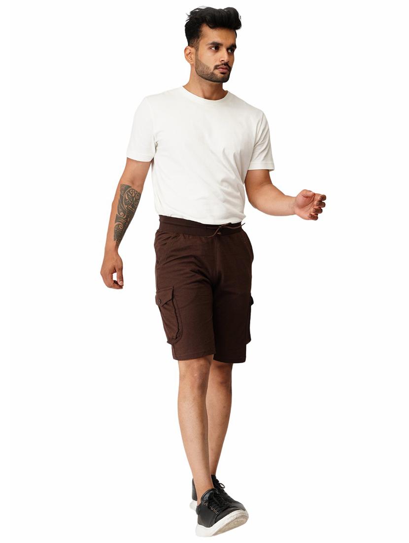 men solid cotton cargo shorts - 19974375 - Standard Image - 3