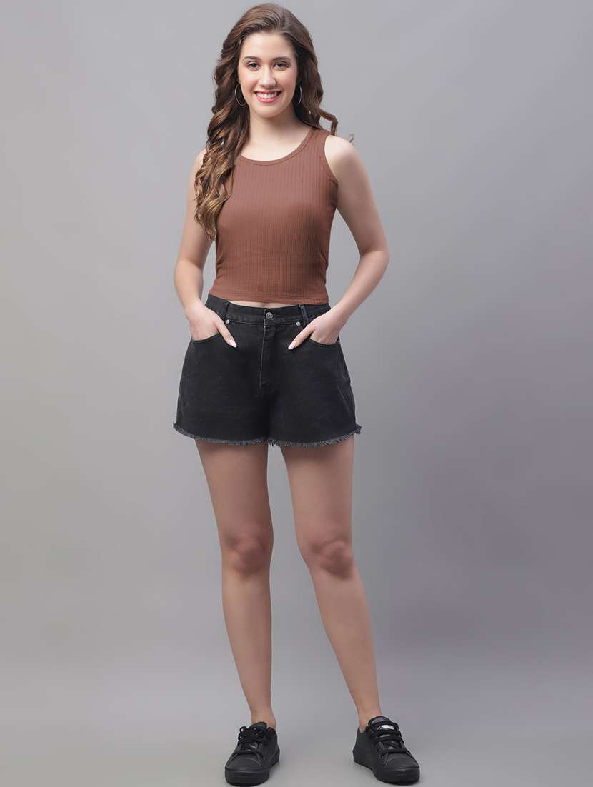 women pack of 2 solid crop tops - 19974444 -  Standard Image - 5