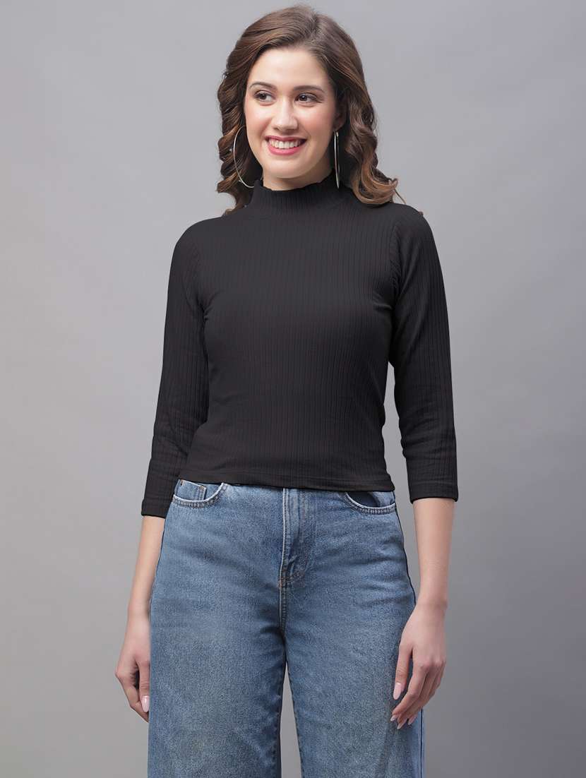 women black solid regular top - 19974452 - Zoom Image - 0
