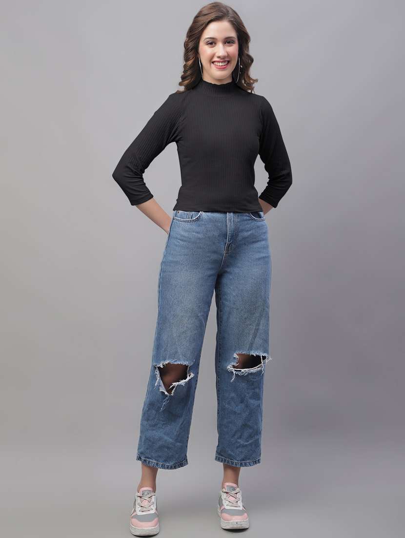 women black solid regular top - 19974452 - Standard Image - 5