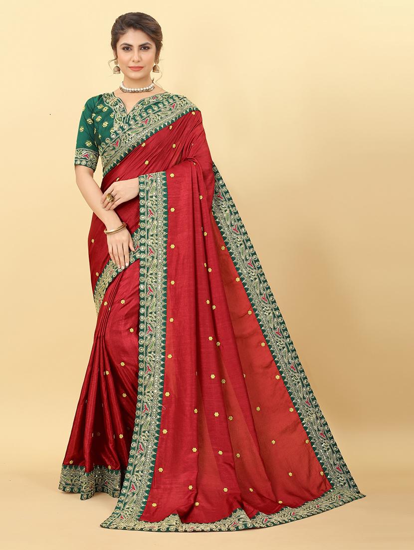 embroidered bordered saree - 19975550 - Zoom Image - 0