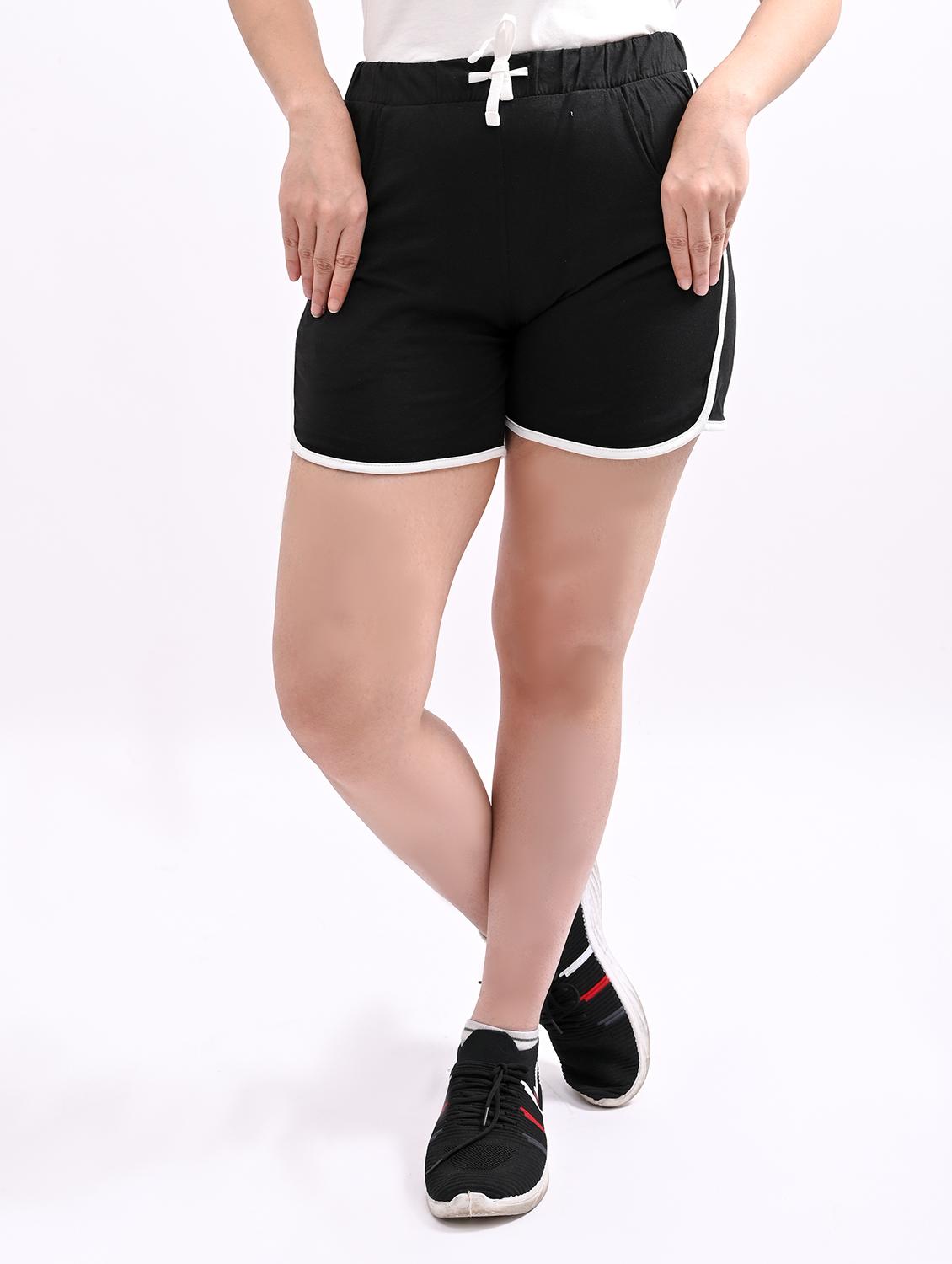 black cotton regular shorts - 19975804 - Zoom Image - 0