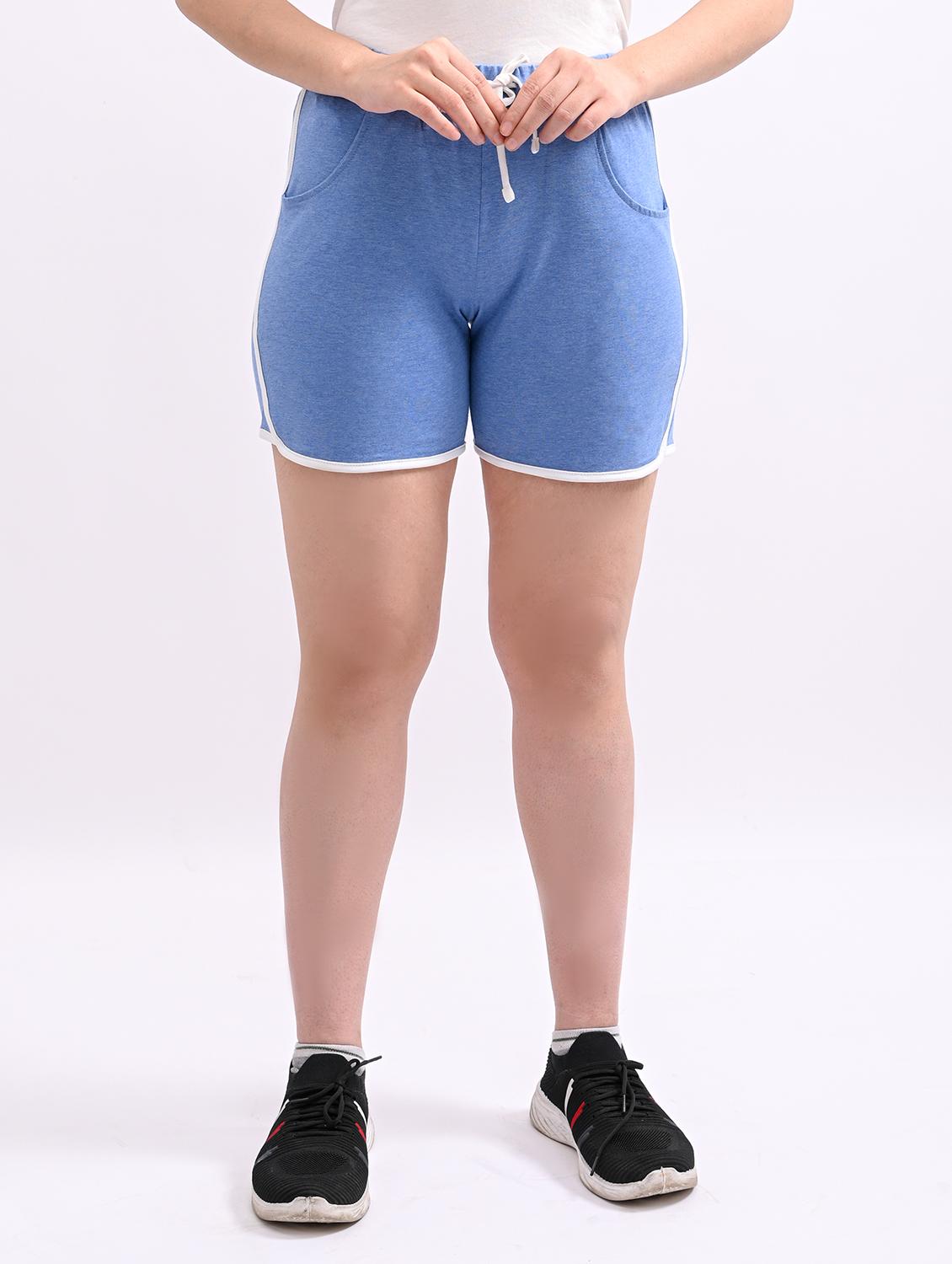 light blue cotton regular shorts - 19975807 - Zoom Image - 0