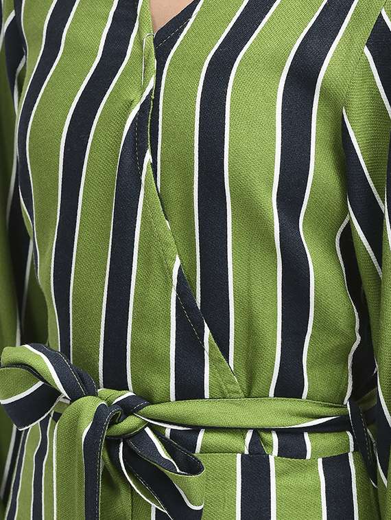 v neck striped full length jumpsuit - 19976701 - Standard Image - 3