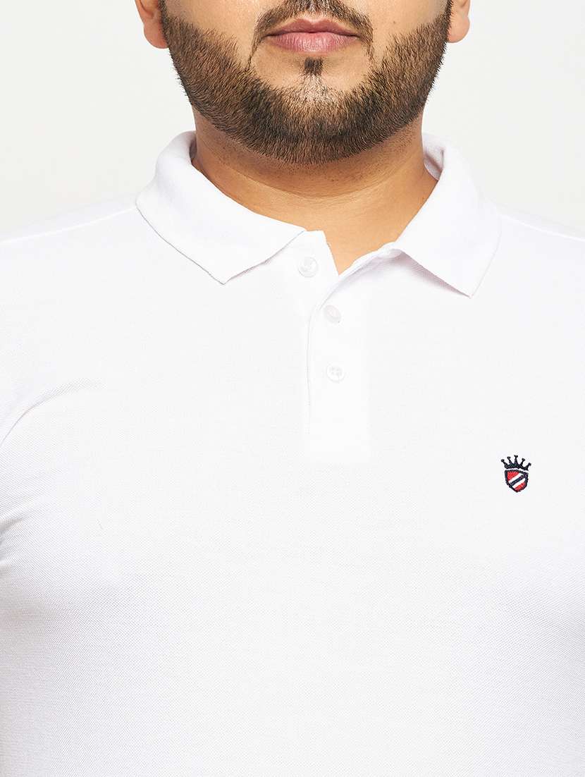 men's solid cotton polo t-shirt - 19977027 - Standard Image - 3