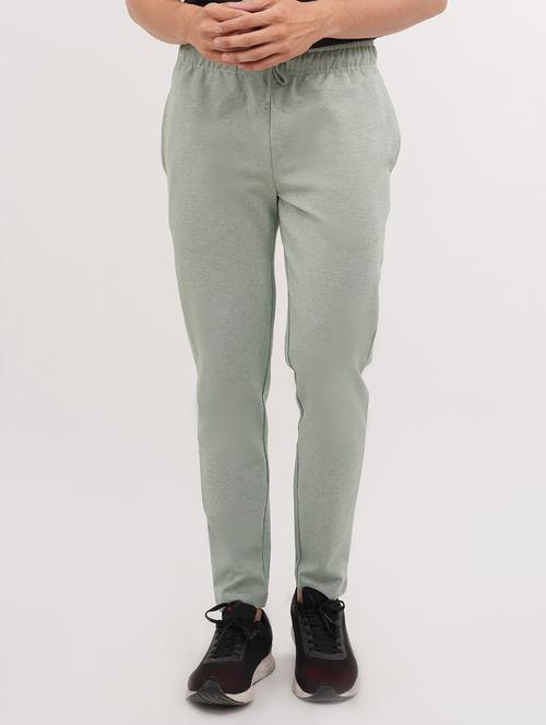 grey solid full length track pant - 19977161 - Standard Image - 0