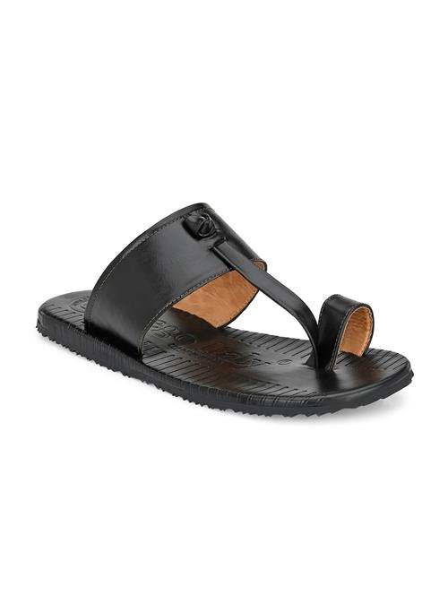 black synthetic & mesh slip on slippers - 19977174 - Standard Image - 0