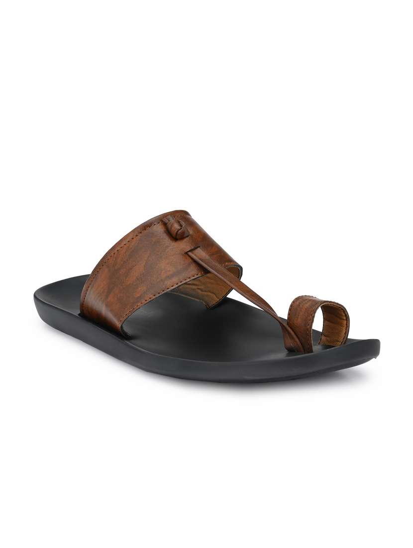 brown synthetic & mesh slip on slippers - 19977190 -  Zoom Image - 0
