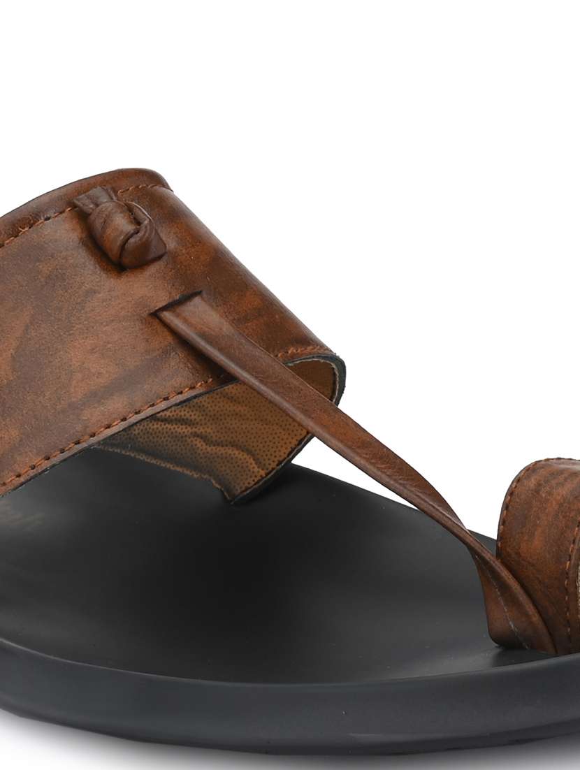 brown synthetic & mesh slip on slippers - 19977190 - Standard Image - 3