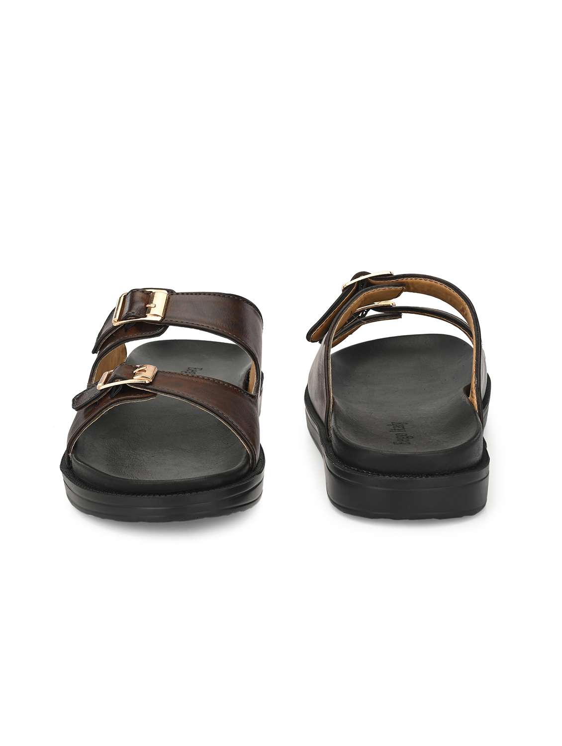 brown synthetic & mesh slip on slippers - 19977197 -  Standard Image - 3